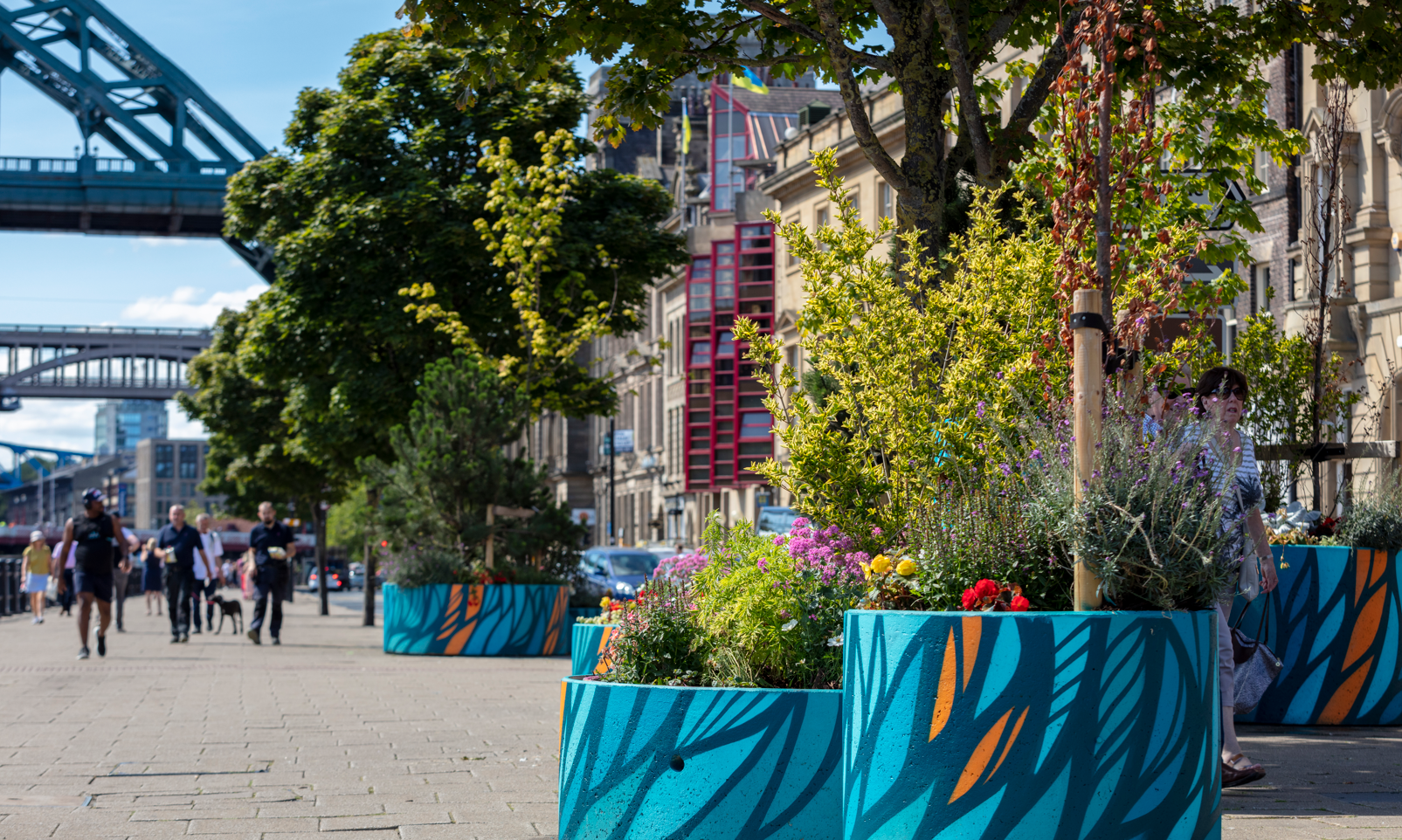 Planters on Newcastle's Quayside